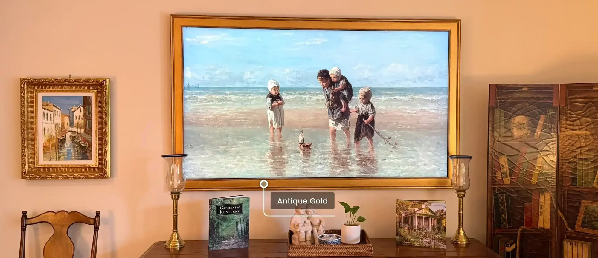The Timeless Warmth of Antique Gold: How Deco Frames Harmonize with Samsung The Frame and The Frame Pro TVs