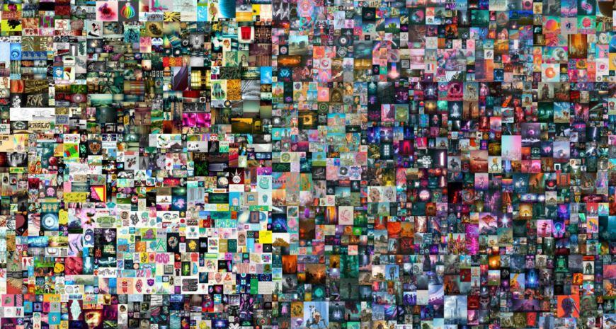 Everydays: The First 5000 Days by Beeple, a perfect example of digital art.