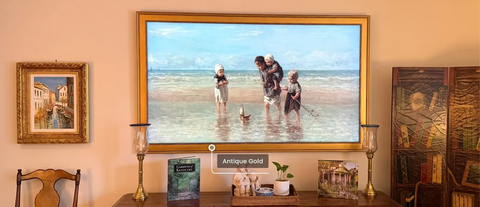 The Timeless Warmth of Antique Gold: How Deco Frames Harmonize with Samsung The Frame and The Frame Pro TVs