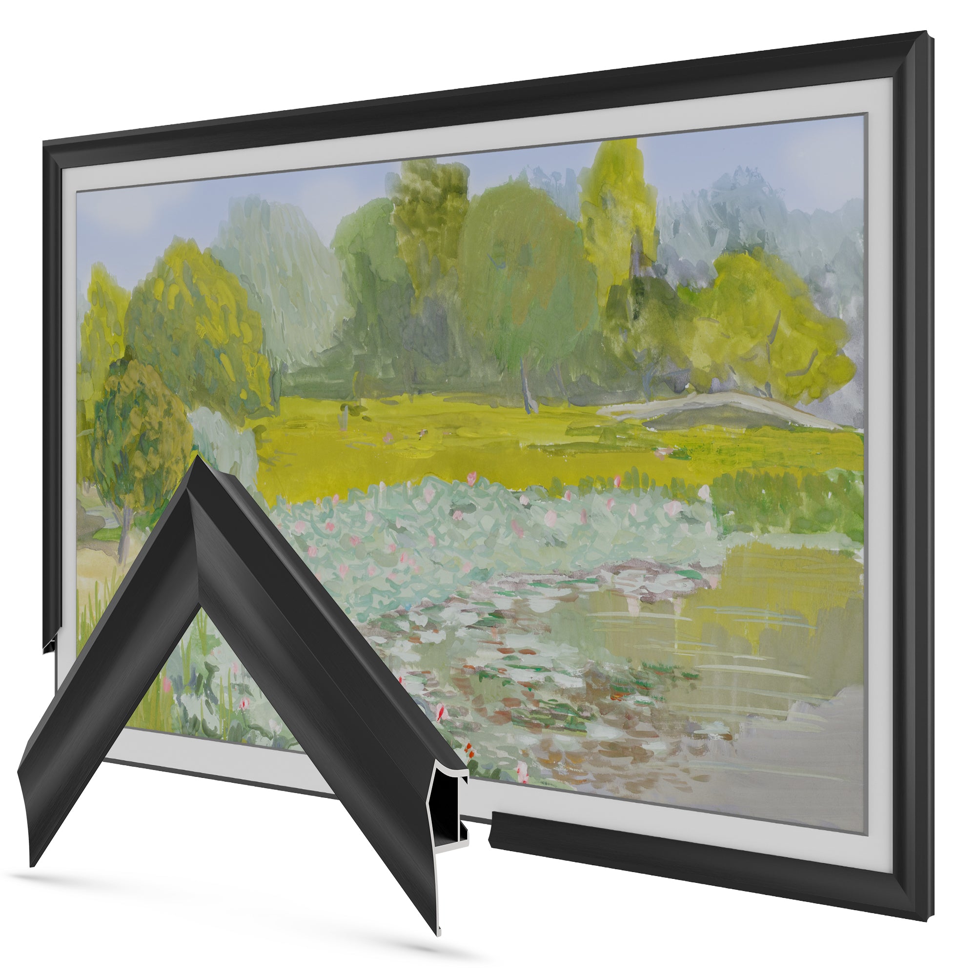 Anodized Black - Alloy Prismatic Samsung Frame TV Bezel