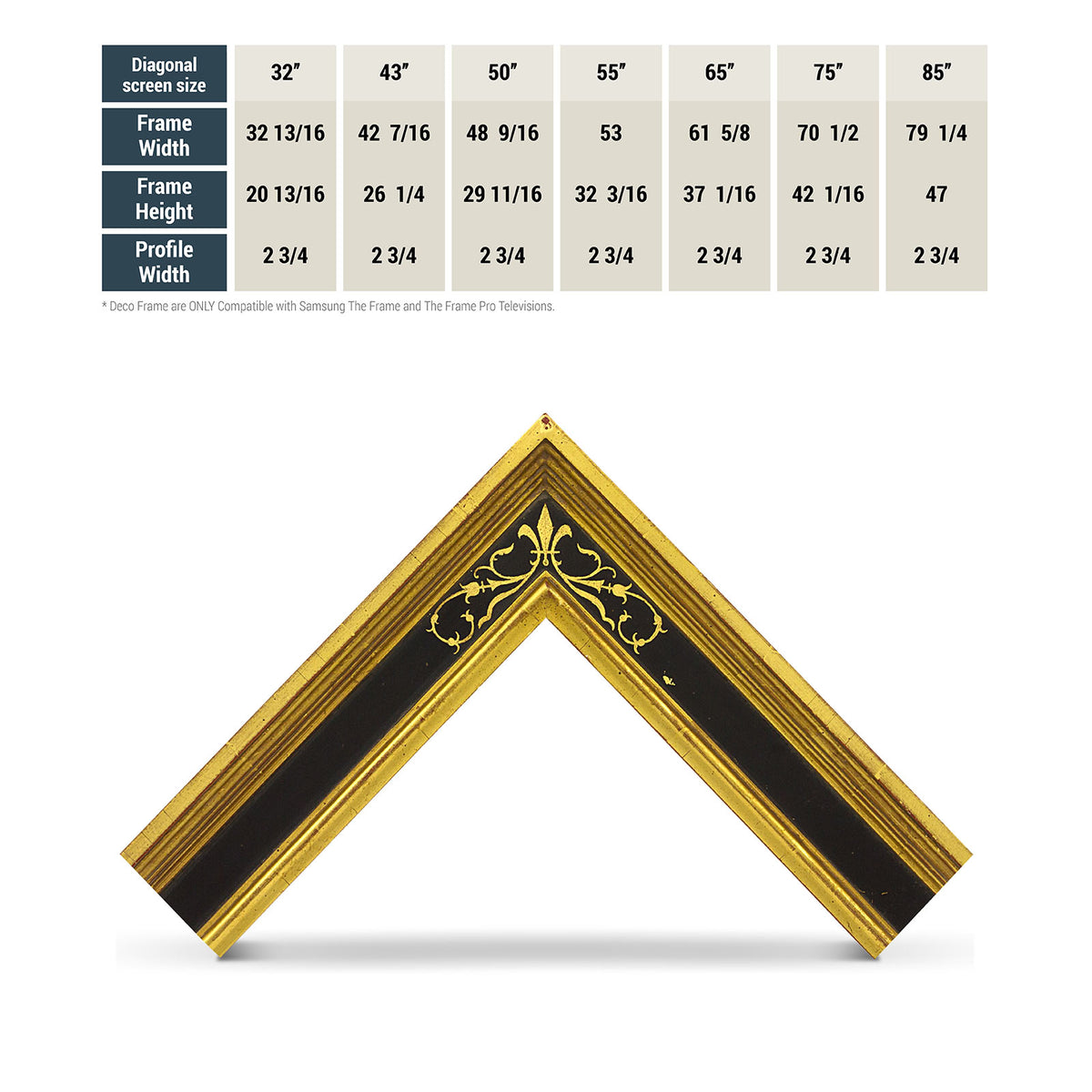 Comparison Chart of M8030 Deco Gold