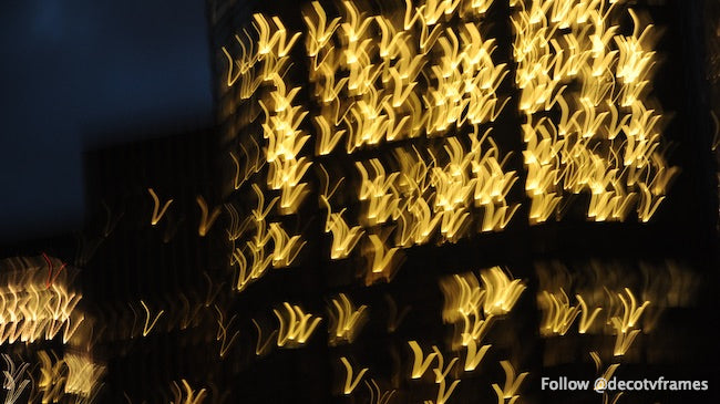 Lumières abstraites de la ville, formes en V, Seattle, Washington, États-Unis