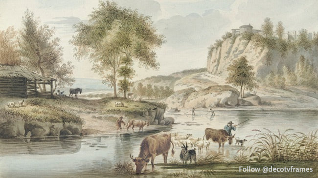 Riviergezicht met vee (1821)