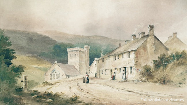 Paisaje con cabaña e iglesia (1831) 