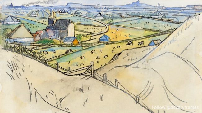 View from the dunes on Koog in Texel (1917)