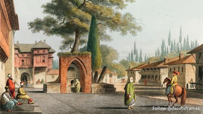 Caravansary en Kustchiuk Czemege de Vistas en los dominios otomanos, en Europa, Asia y algunas de las islas del Mediterráneo (1810) 