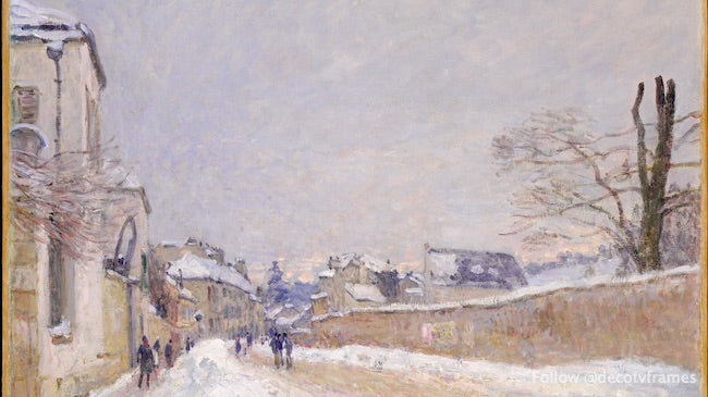 Rue Eugène Moussoir à Moret : L'hiver 
