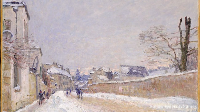 Rue Eugène Moussoir à Moret : L'hiver 